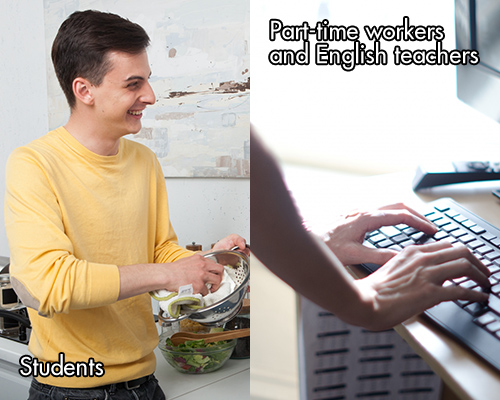 Students Part-time workers and English teachers